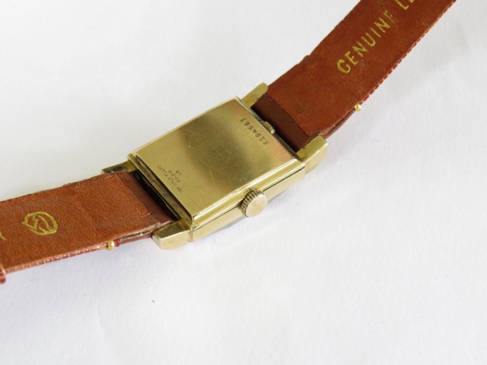Mid-size Bulova Art Deco wrist watch, 1955 View V