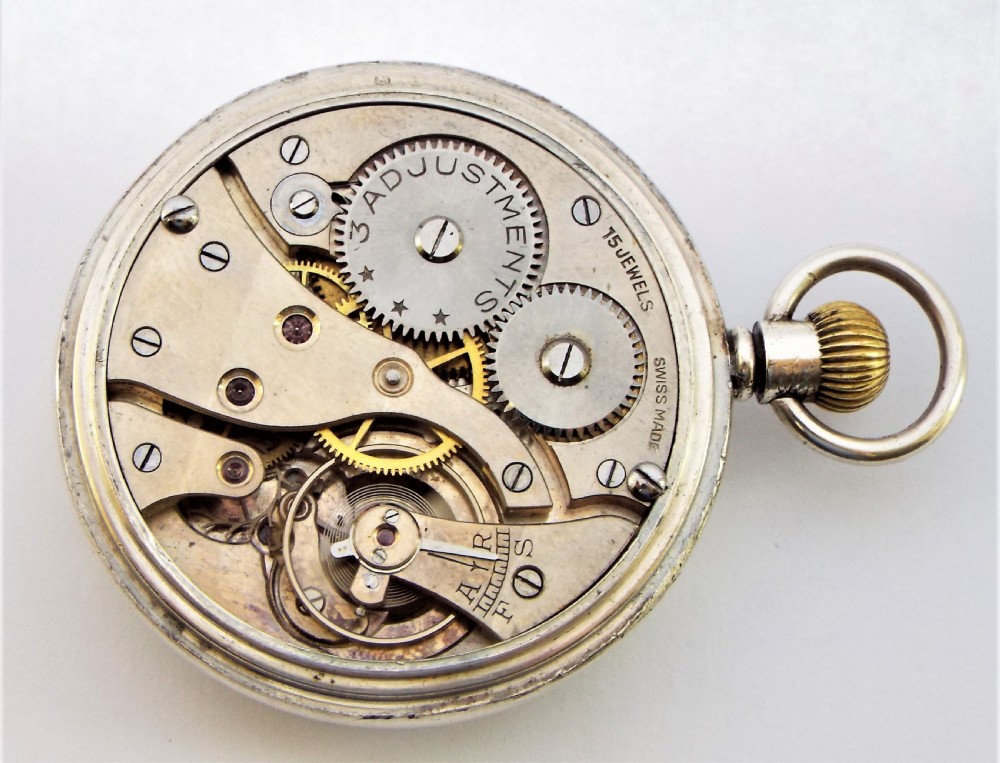 Vintage 1937 Swiss silver pocket watch. View III