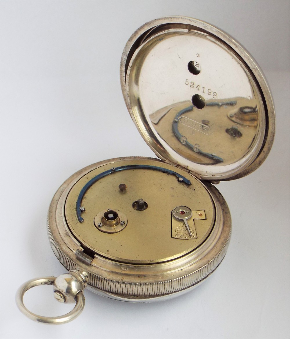 Antique silver Buren pocket watch, circa 1910s. View IV