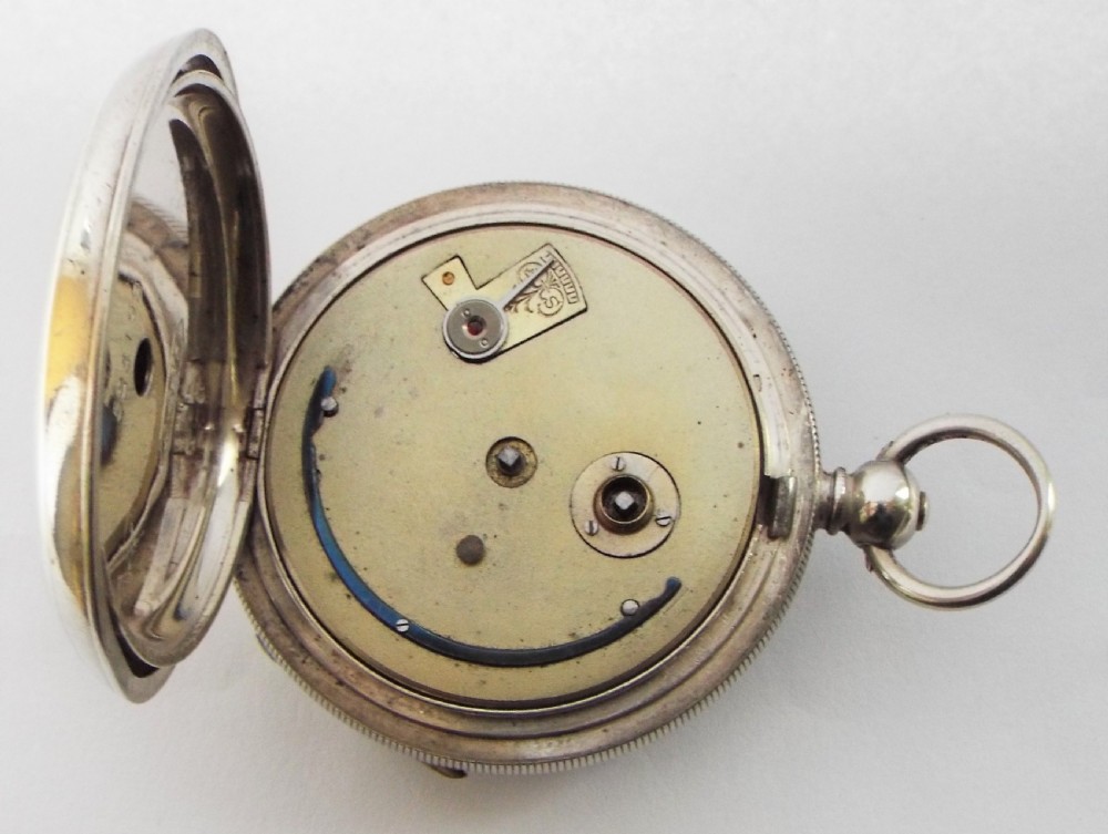 Antique silver Buren pocket watch, circa 1910s. View VI