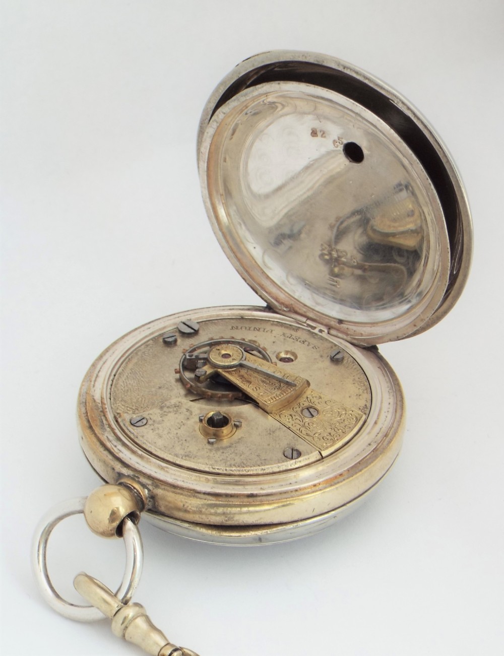 Vintage 1920s Swiss pocket watch & chain. View IV