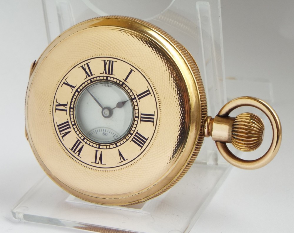 Small Waltham Seaside half hunter pocket watch.  