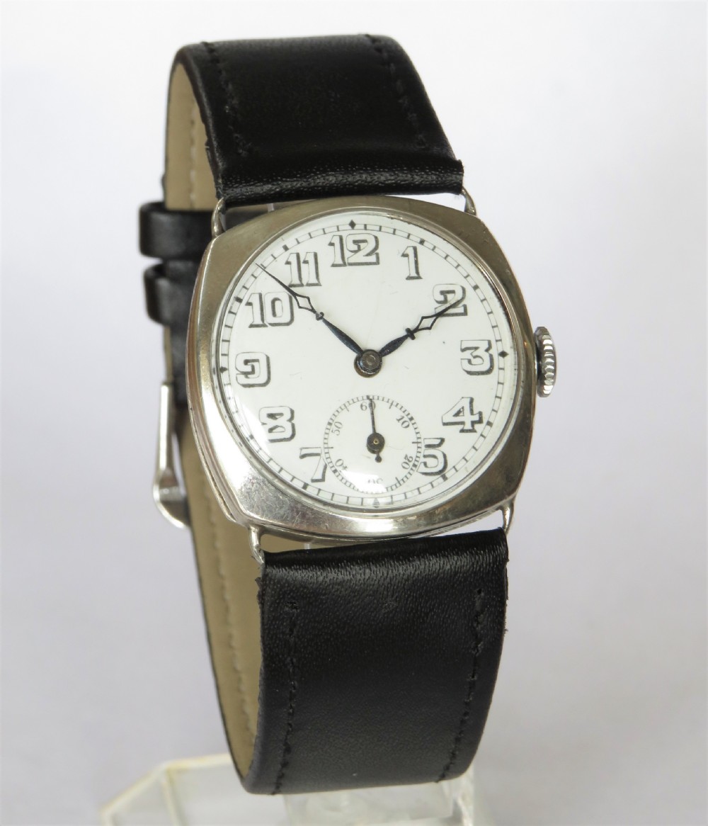 Gents Marvin silver cushion cased wrist watch 1926 View II