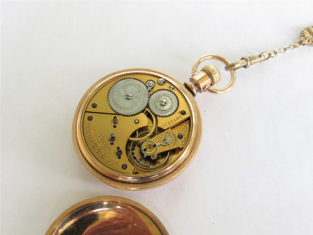 Antique Waltham Royal pocket watch and chain View II