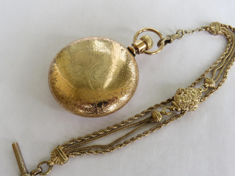 Antique Waltham Royal pocket watch and chain View III