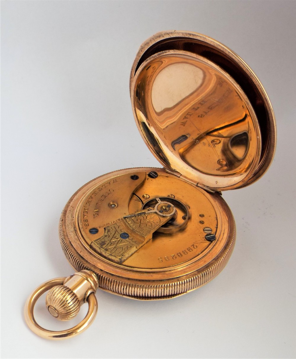Large antique 1886 Waltham pocket watch. View IV