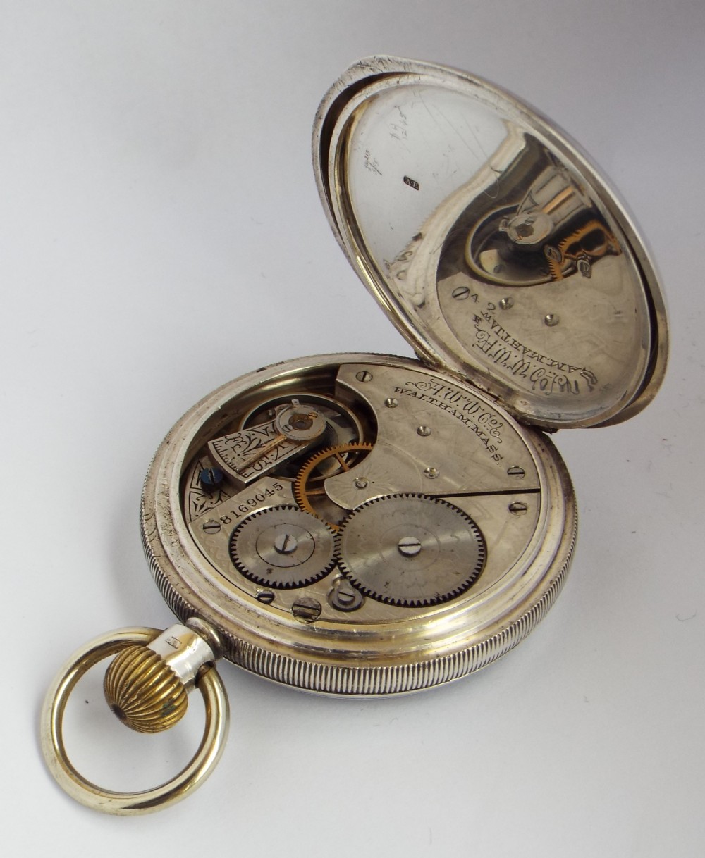 Antique silver Waltham pocket watch, 1898. View IV