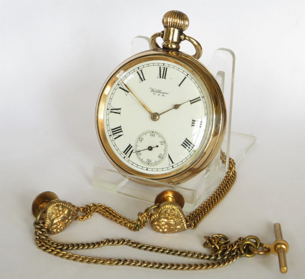 Antique 1906 Waltham pocket watch and chain
