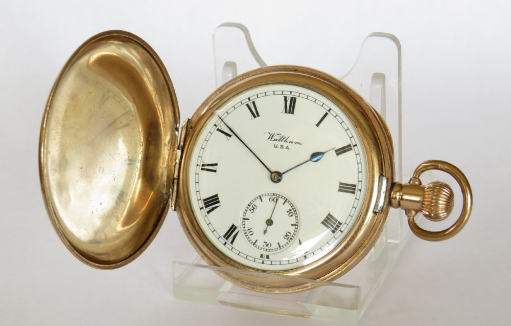 Antique Waltham Bond Street hunter pocket watch