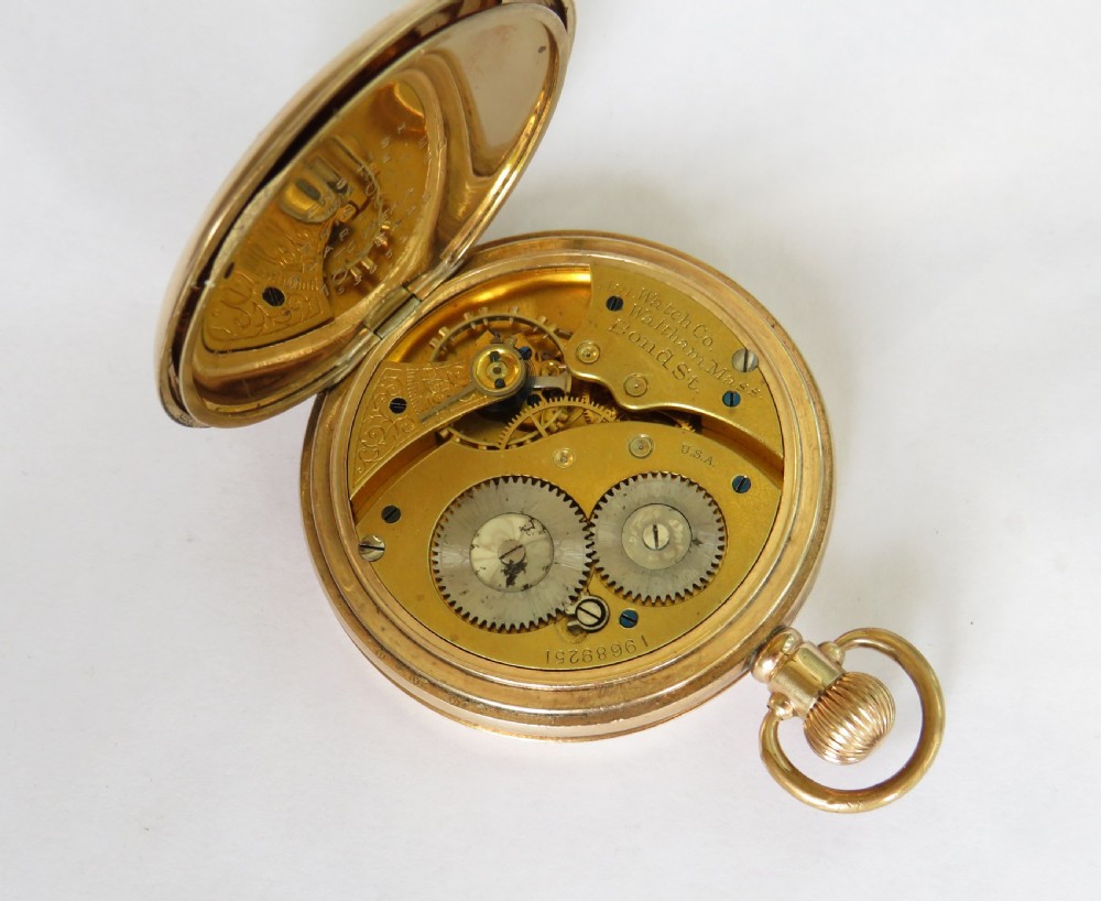 Antique Waltham Bond Street hunter pocket watch View II