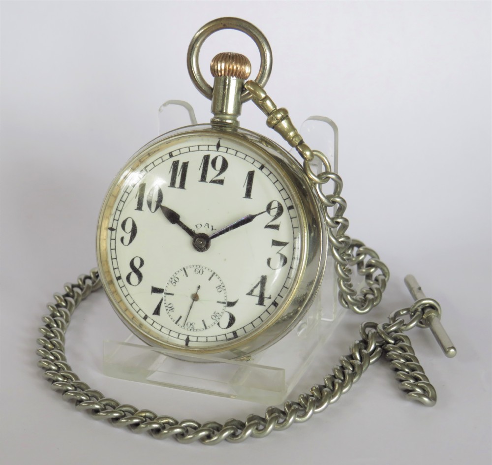 WW1 S Smith & Sons 8 day pocket watch & Chain.