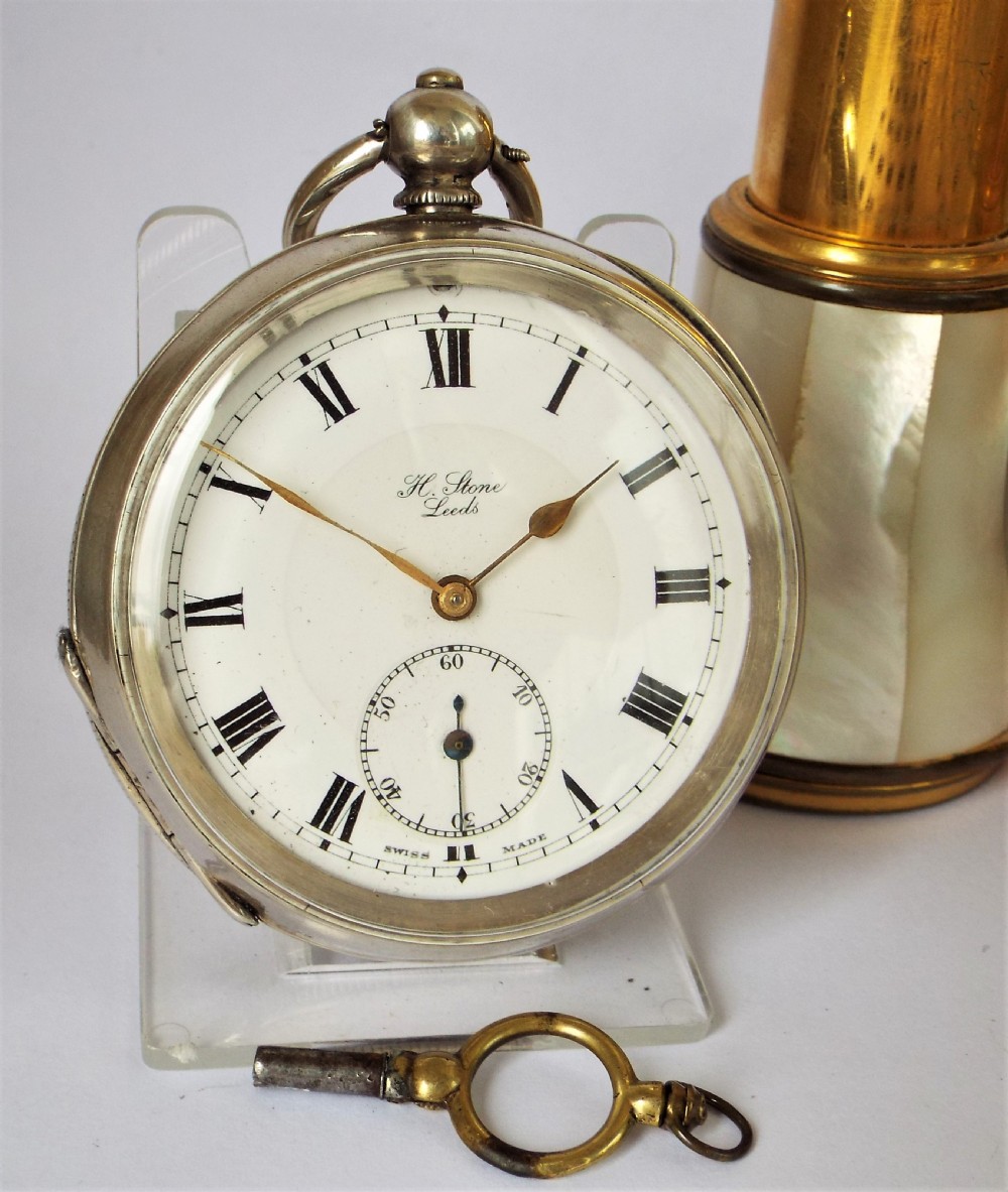 1914 silver pocket watch from Harris Stone, Leeds.
