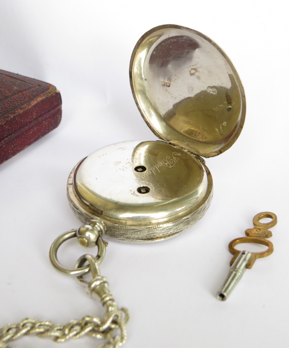 'The London Lever Registered' silver pocket watch and chain View IV
