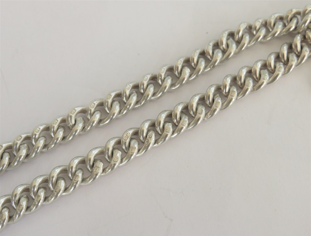 Antique silver double albert with fob View IV