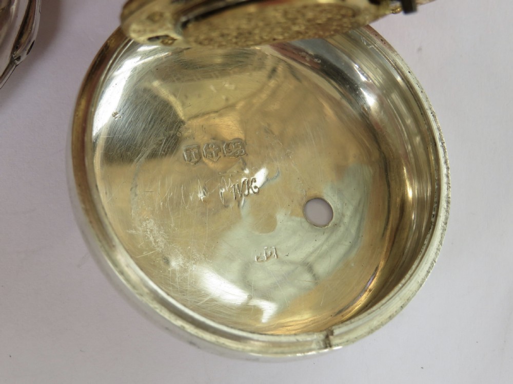 Antique silver pair cased verge fusee pocket watch, Underhill of Newport View VI