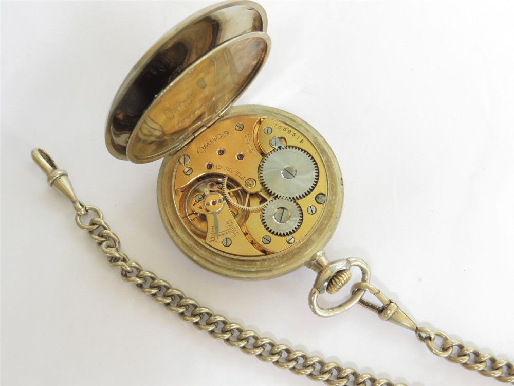 1930s Omega pocket watch and chain View II
