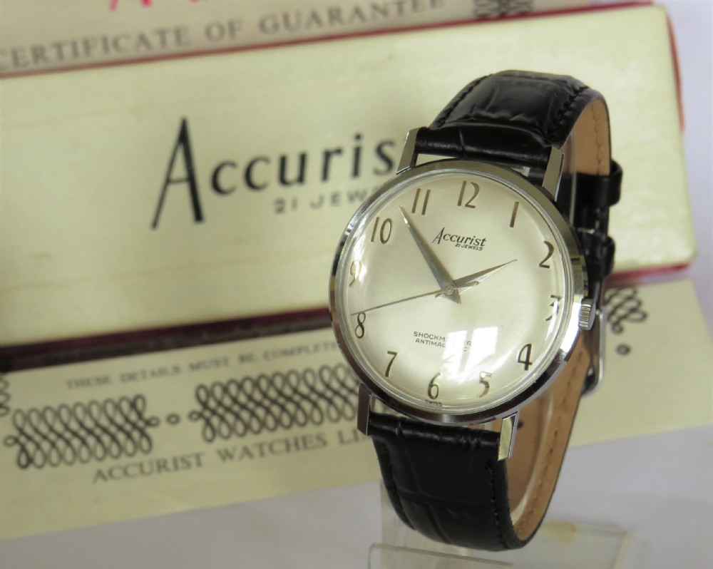 Gents boxed Accurist watch with papers, 1964