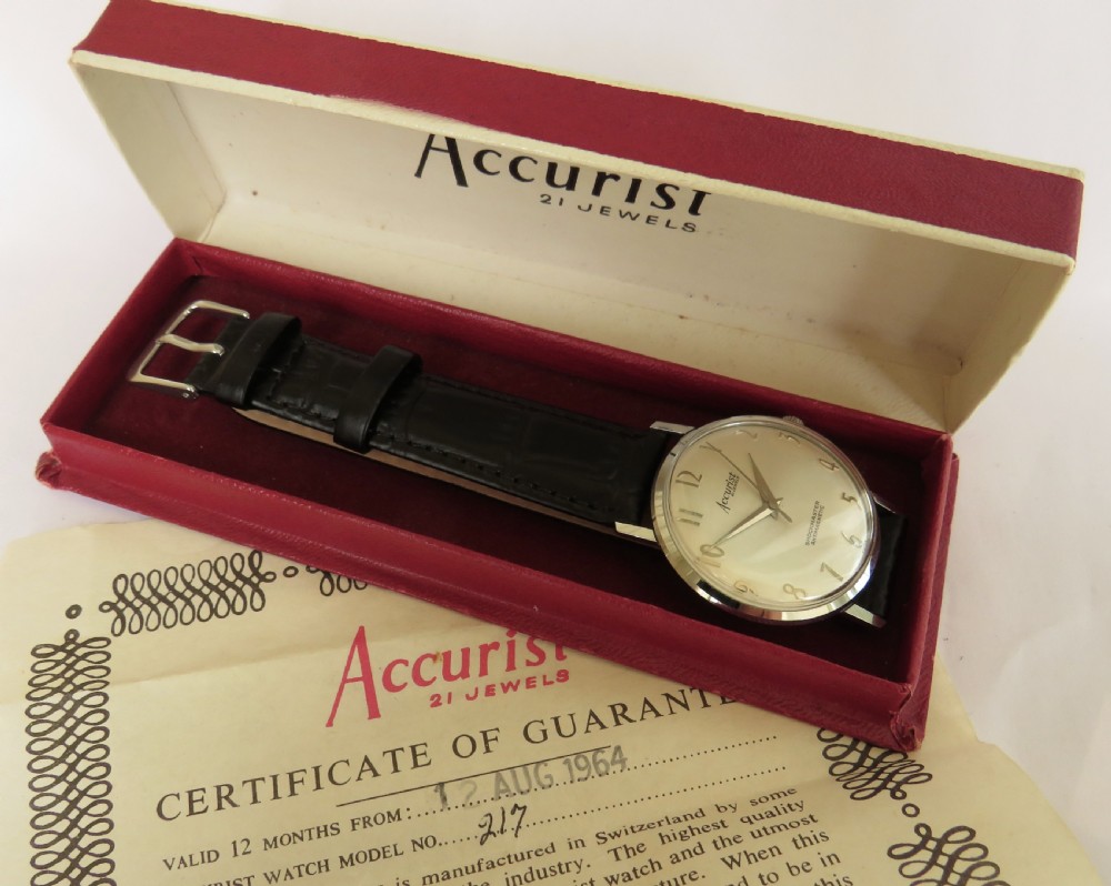 Gents boxed Accurist watch with papers, 1964 View IV