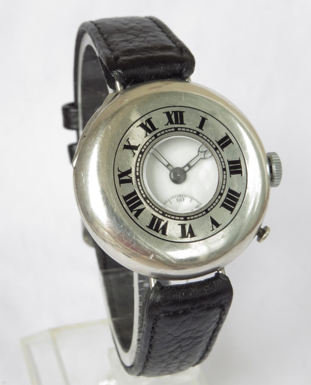 Gents antique silver Dimier Freres trench watch View II