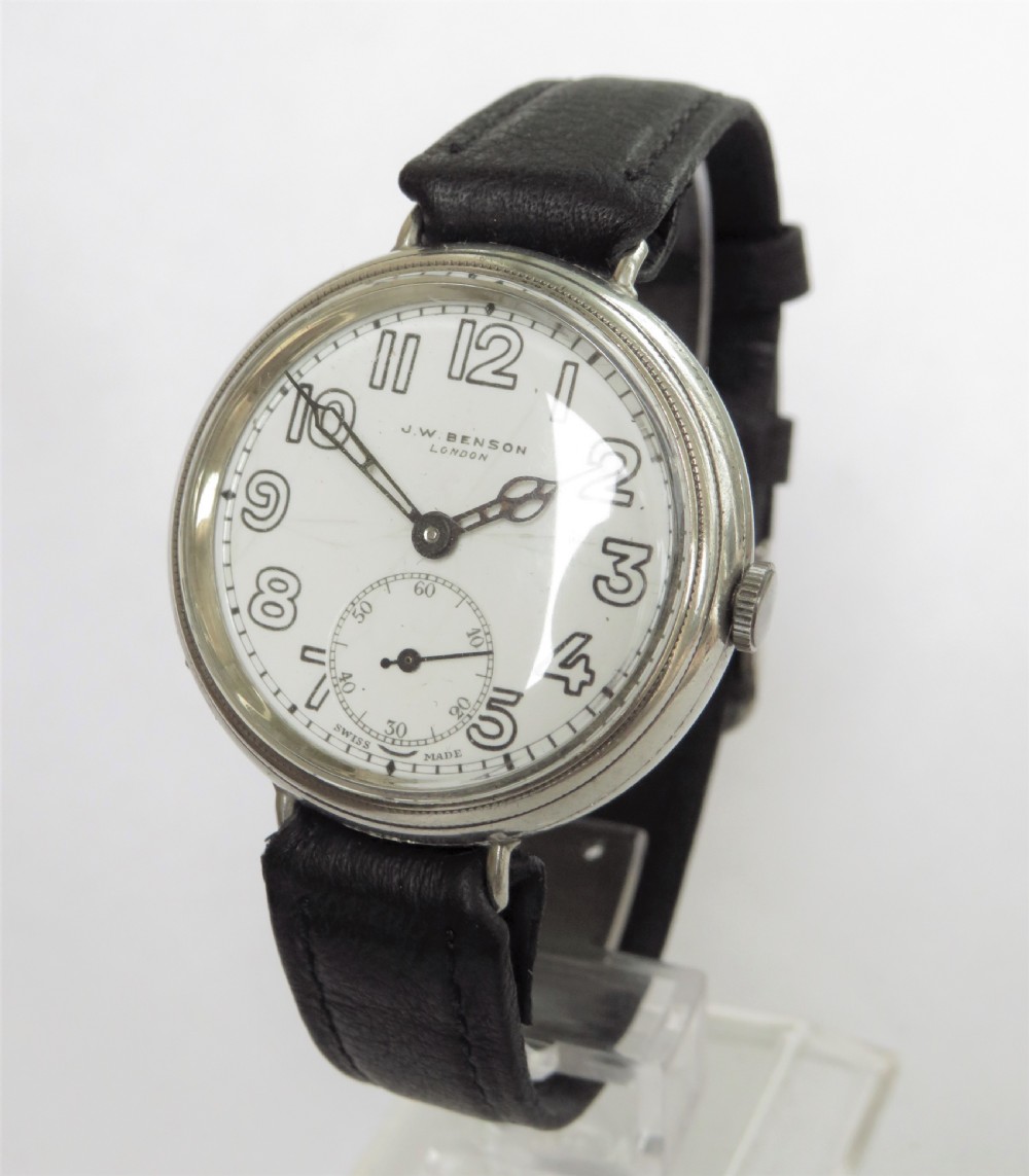 Gents silver Cyma wrist watch from J W Benson, 1932