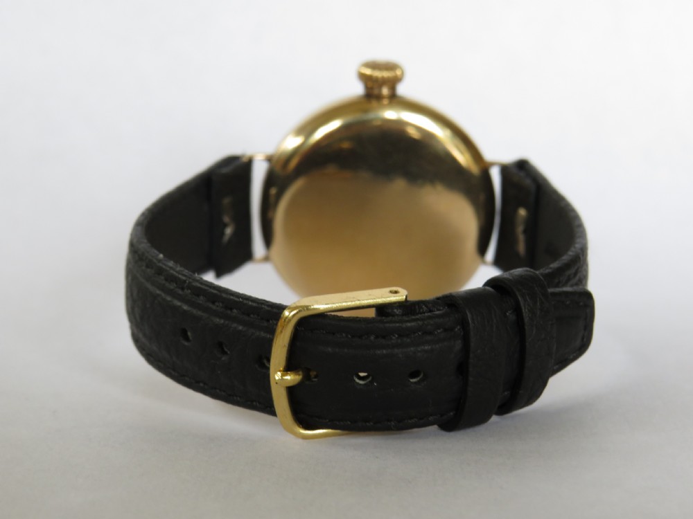 Gents 9ct gold Electa wrist watch, 1918 View III
