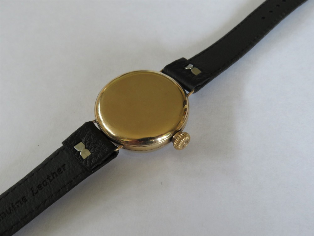 Gents 9ct gold Electa wrist watch, 1918 View IV