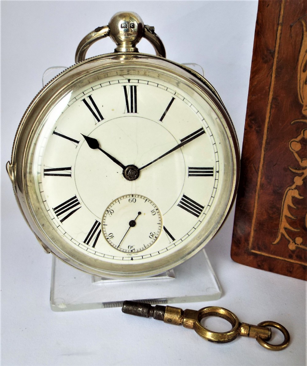 Antique 1902 English silver pocket watch 