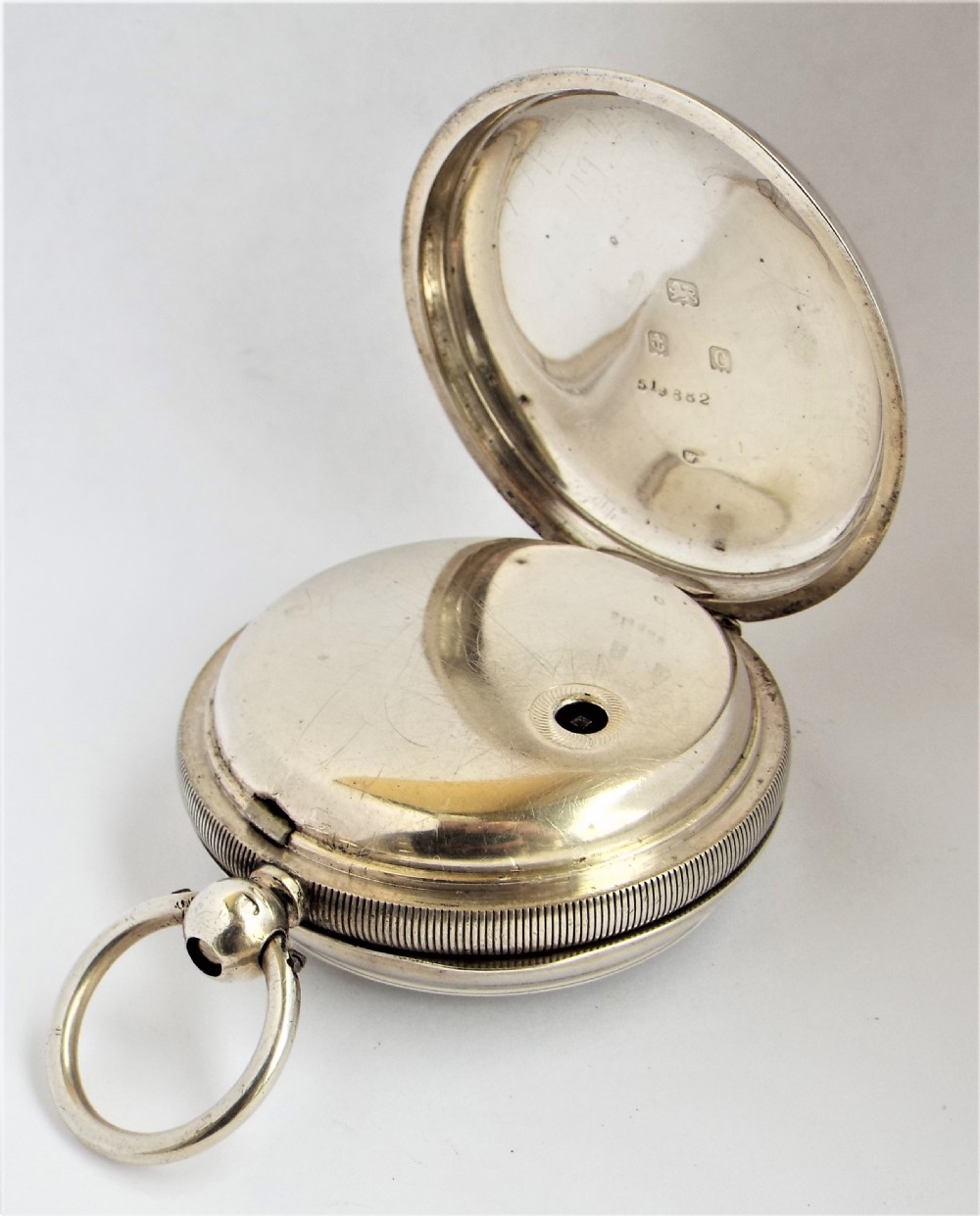 Antique 1902 English silver pocket watch  View III