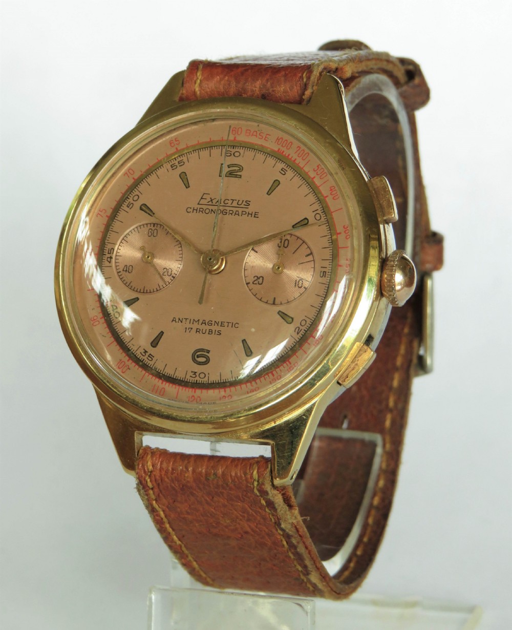 Gents 1950s Exactus chronograph View II