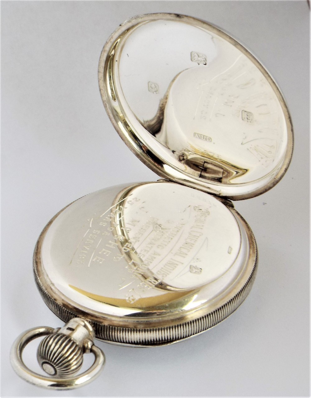 Antique 1920s silver Cyma pocket watch retailed by James Wadsworth  View III