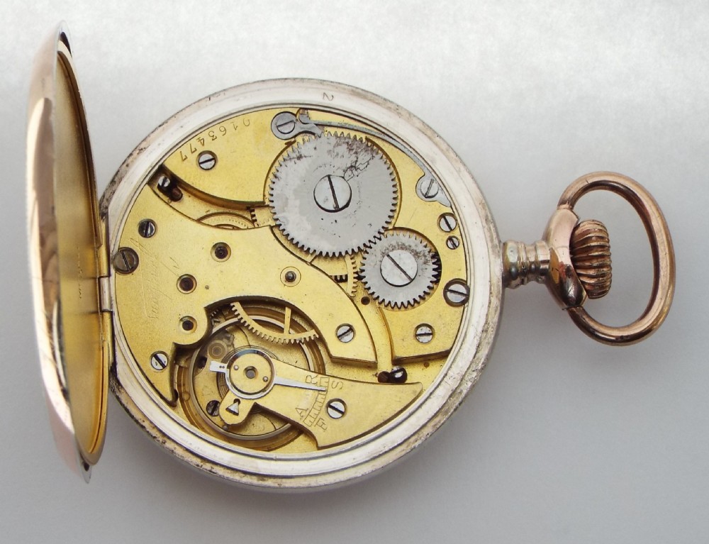 A 1920s Junghans silver galonne cased pocket watch View V