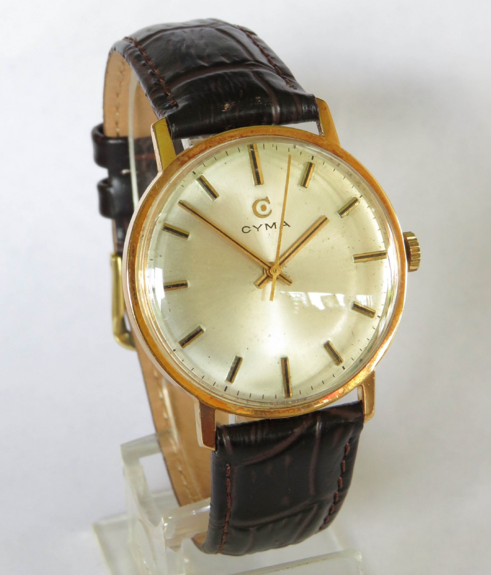 Gents 18ct gold Cyma wrist watch, 1969 View II