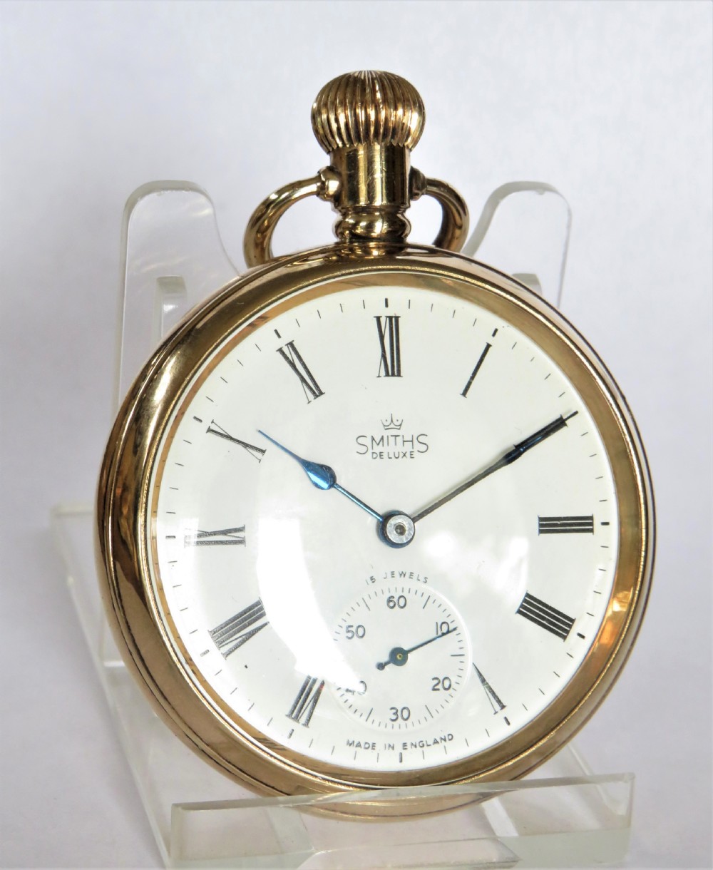 1950s Smiths De Luxe pocket watch, made in England View II