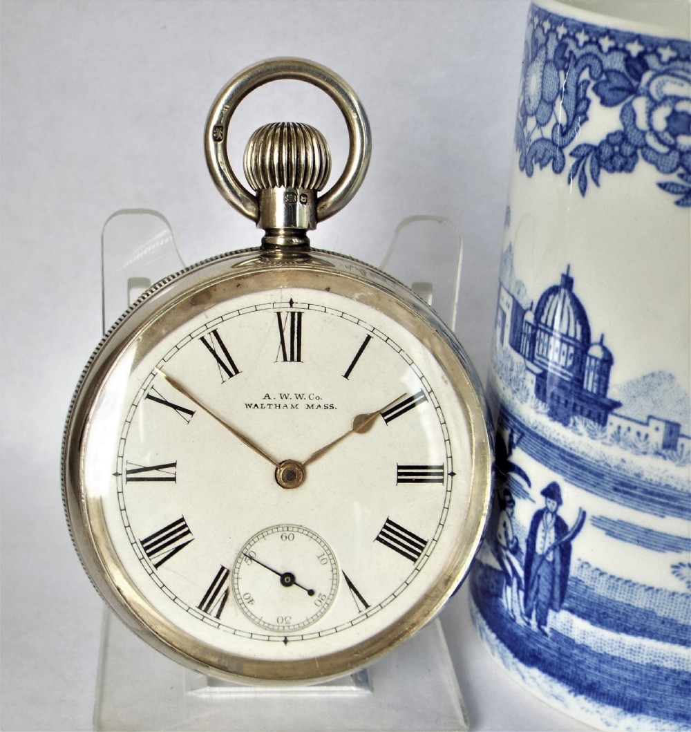 Antique silver Waltham Bond Street pocket watch.