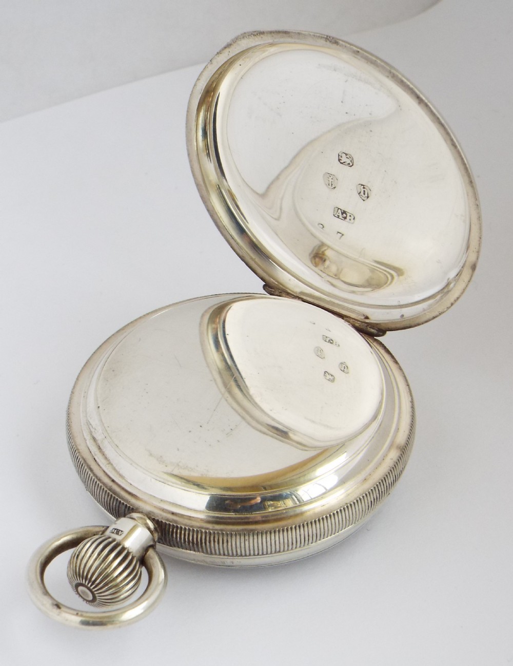 Antique silver Waltham Bond Street pocket watch. View III