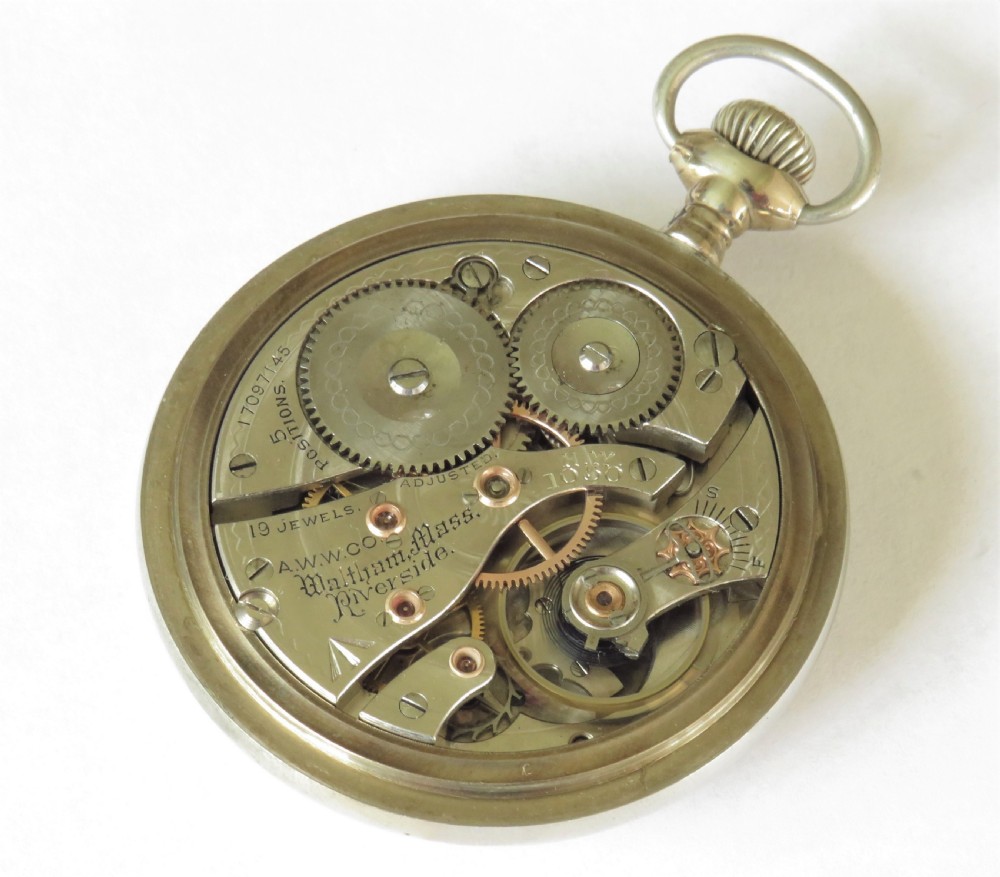 1930s Waltham Riverside deck pocket watch View III