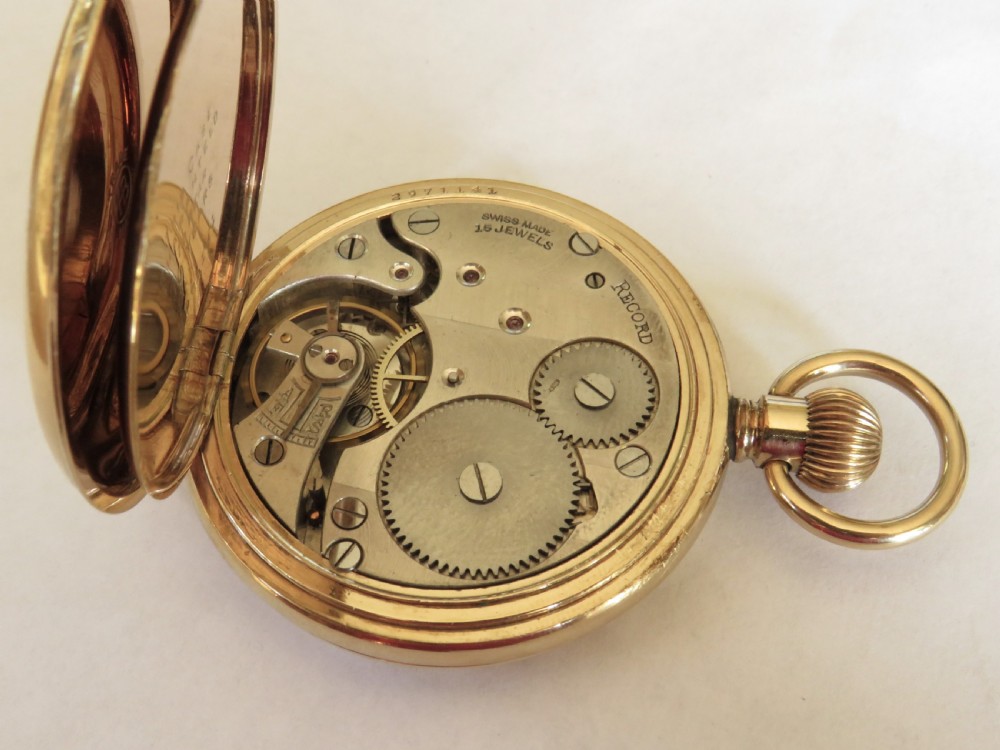 1930s Record full hunter pocket watch View III