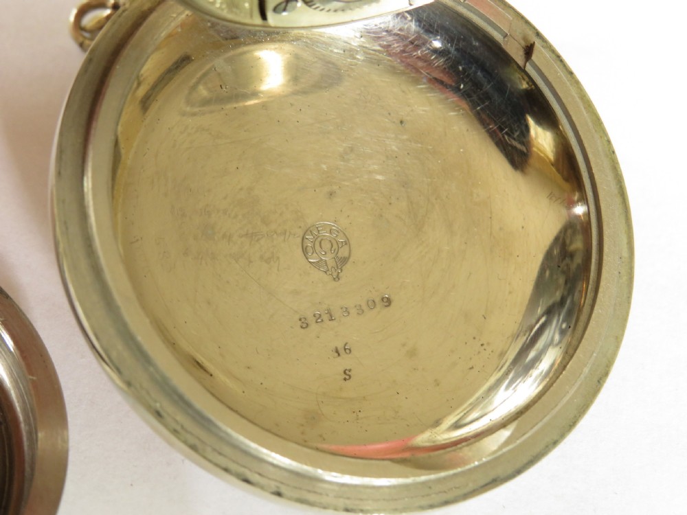 Chunky antique Omega pocket watch and chain View II
