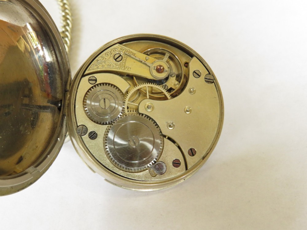 Chunky antique Omega pocket watch and chain View III
