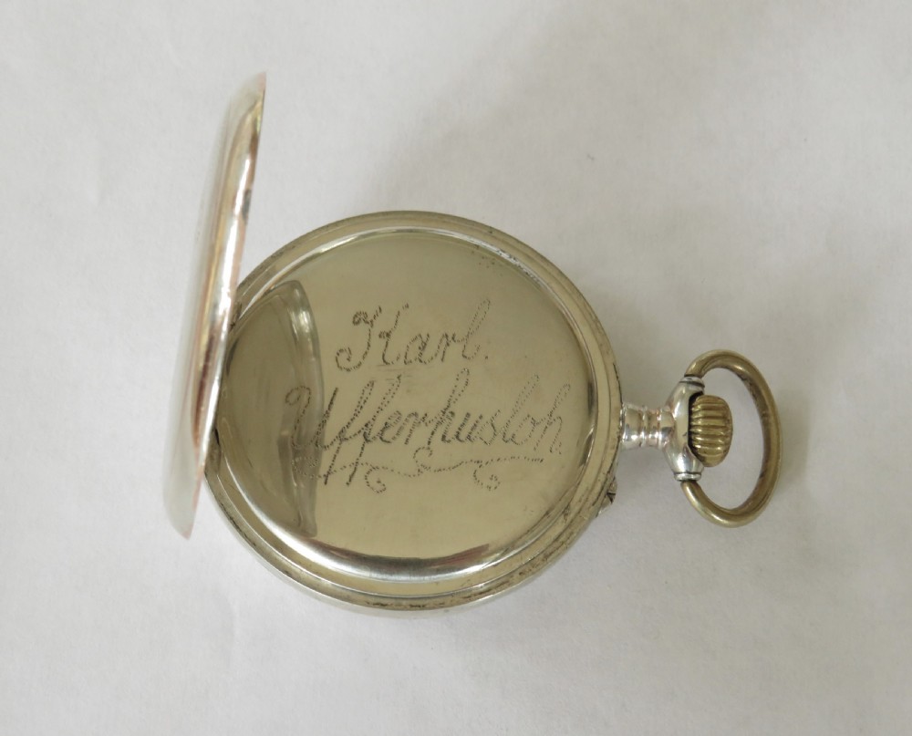 Antique silver Faverges pocket watch View V