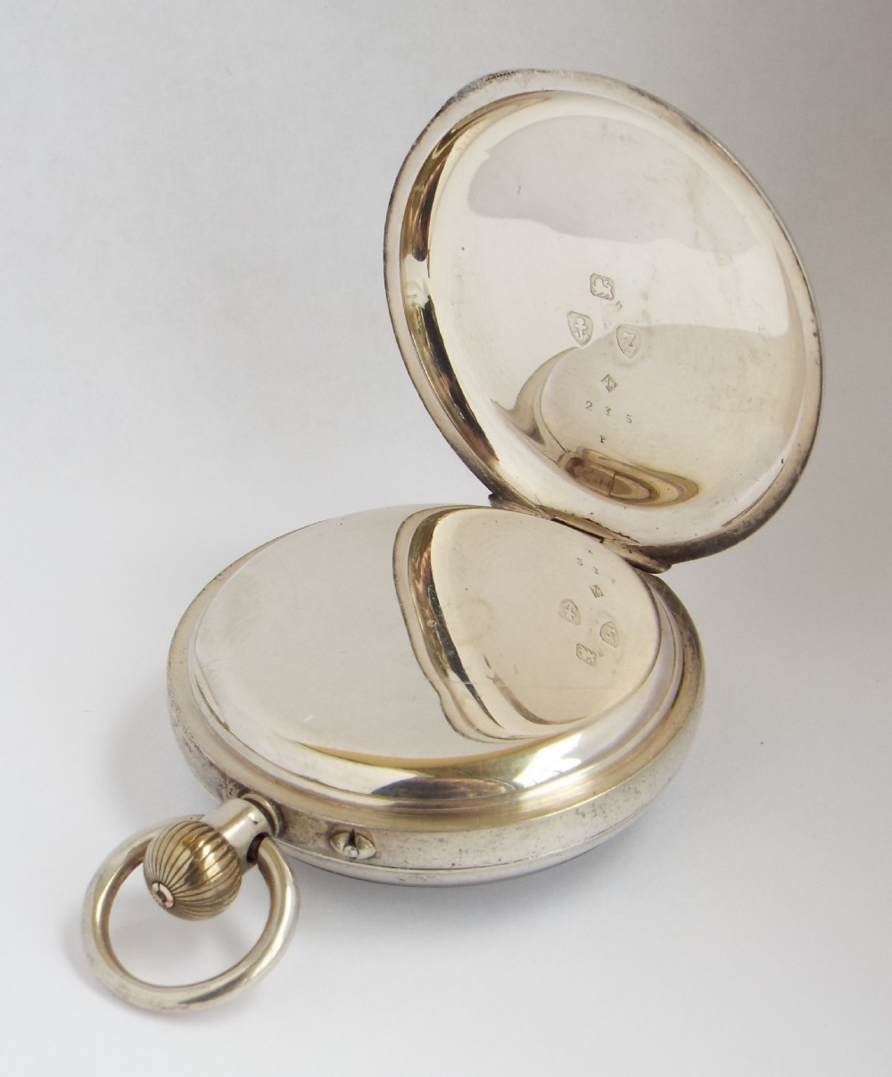 Antique silver Rotherhams pocket watch, 1899. View III