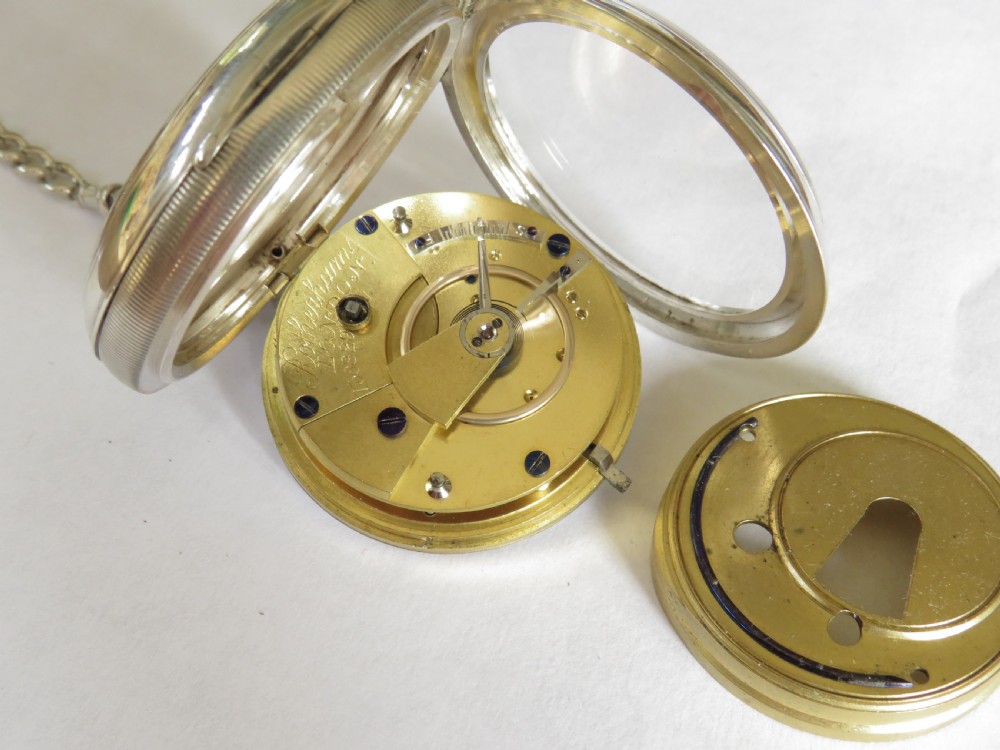 Antique Rotherhams silver pocket watch and chain View II