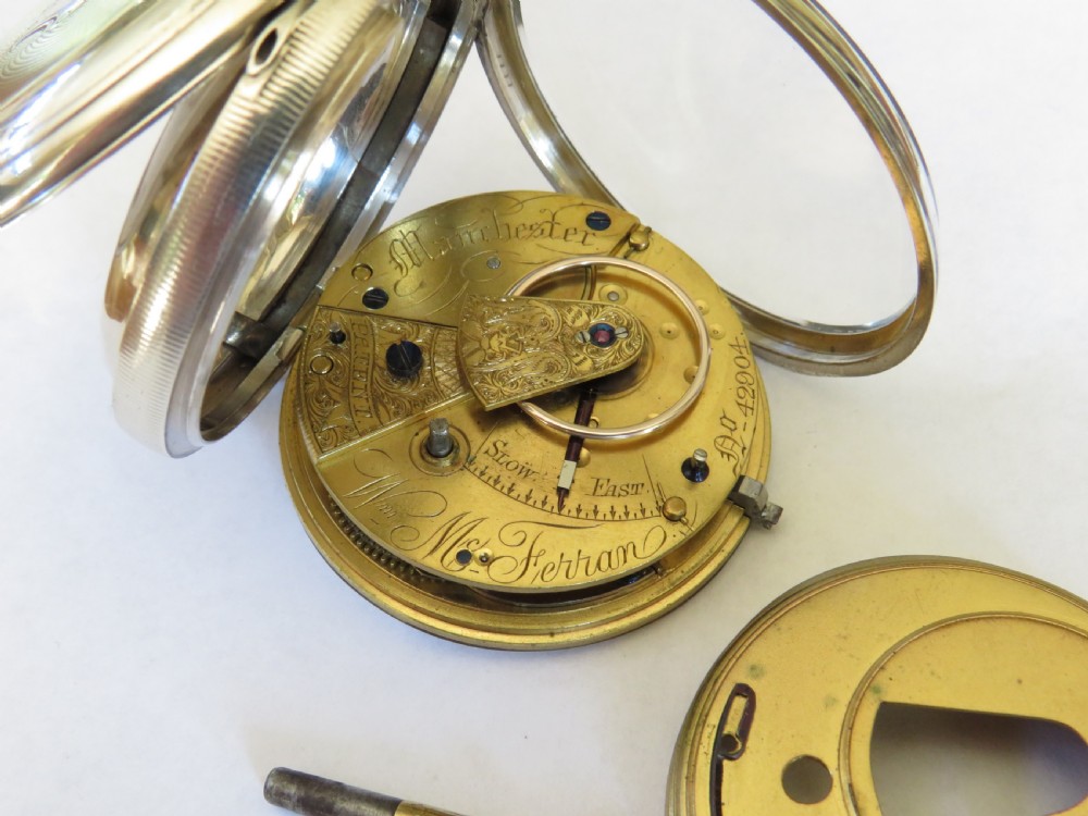 Antique McFerran silver fusee pocket watch, 1875 View III
