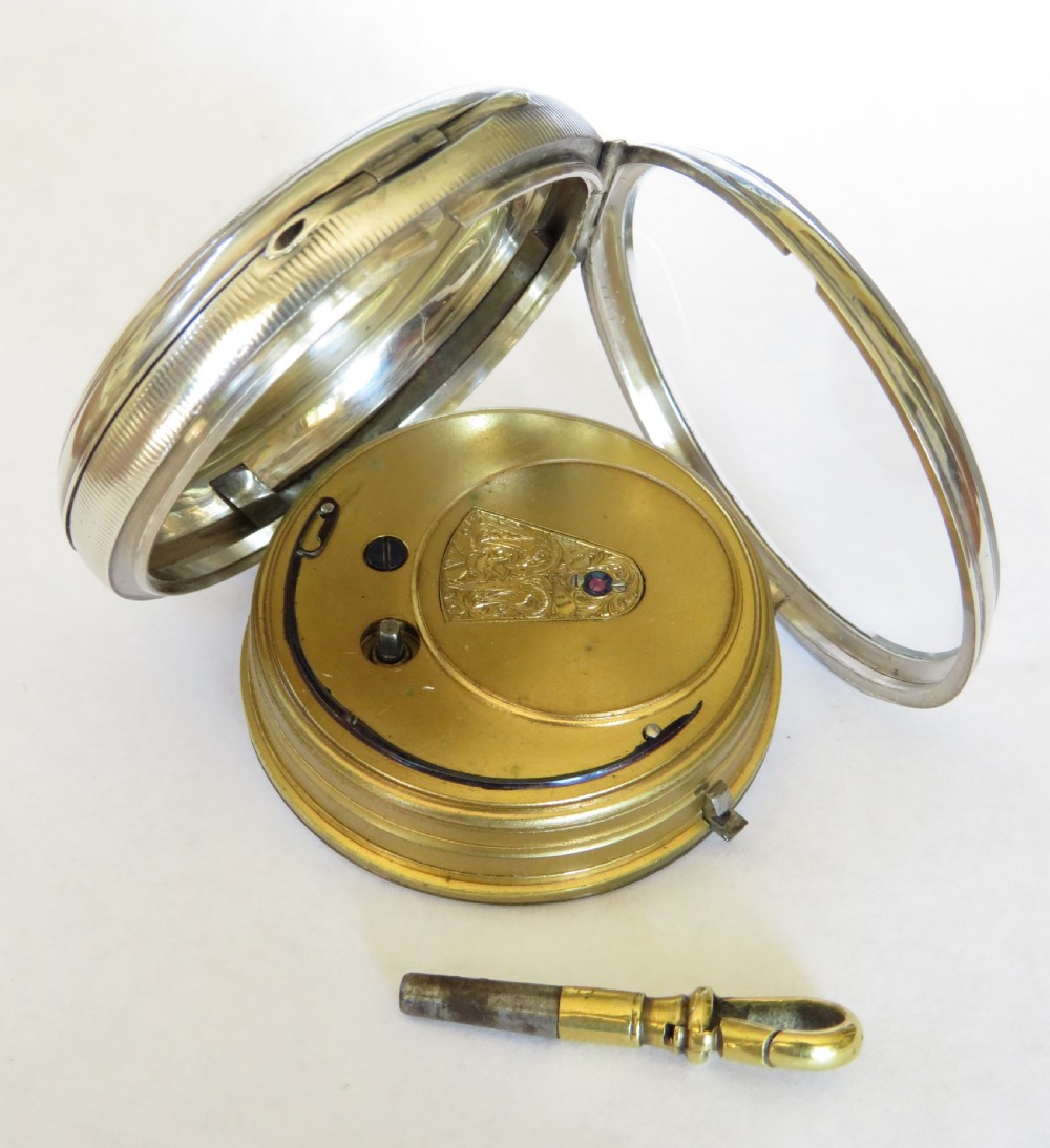 Antique McFerran silver fusee pocket watch, 1875 View IV