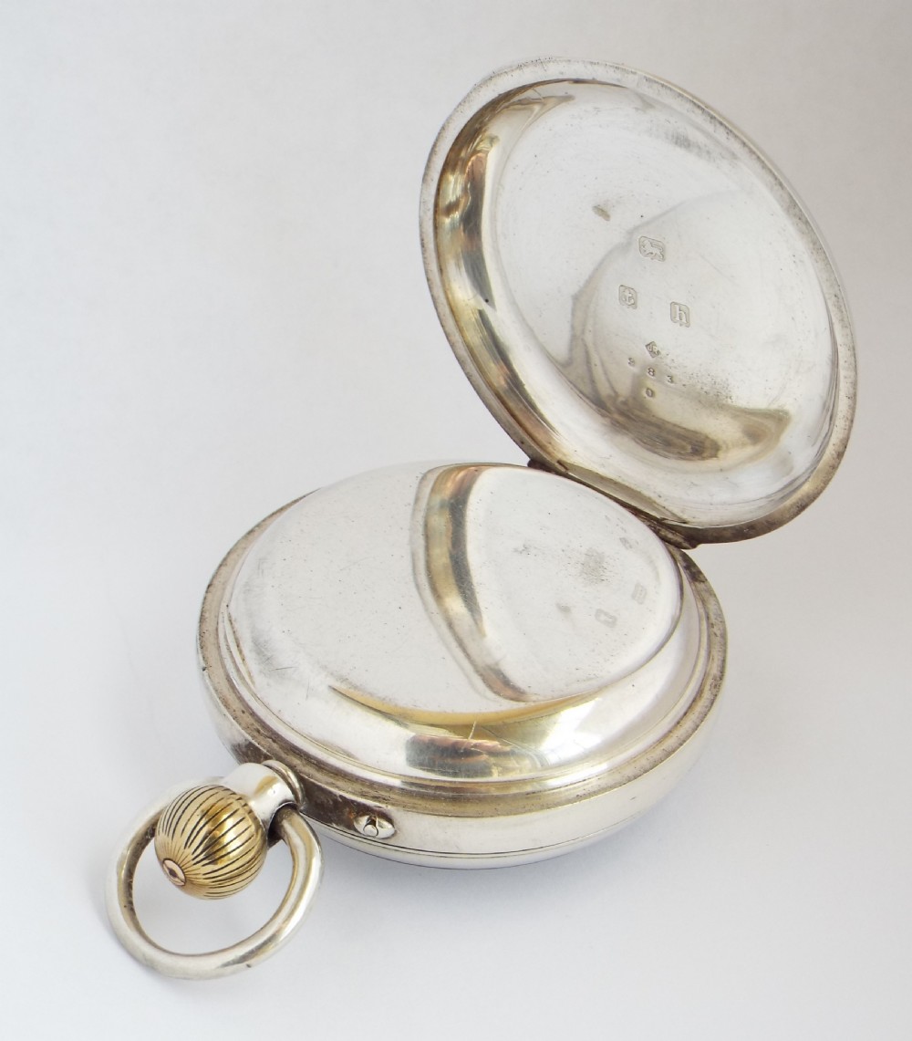Antique silver Rotherhams pocket watch, 1907. View III