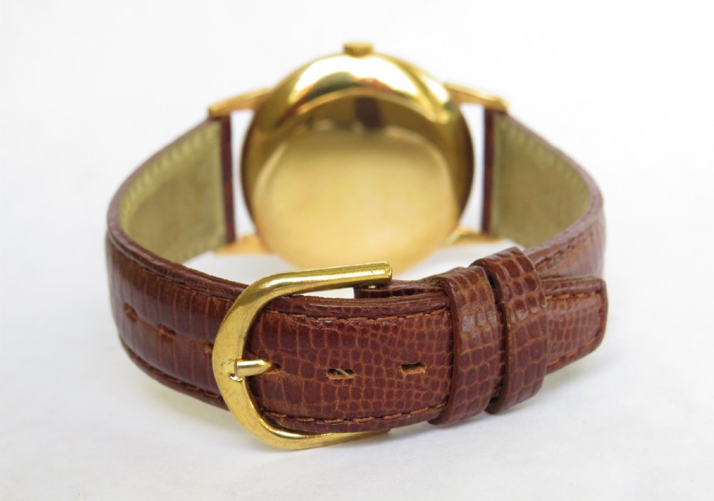 Gents 9ct gold Movado wrist watch, 1959 View III