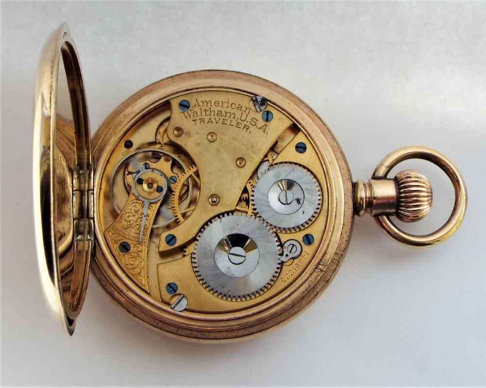 Antique 1905 Waltham full hunter pocket watch. View VI