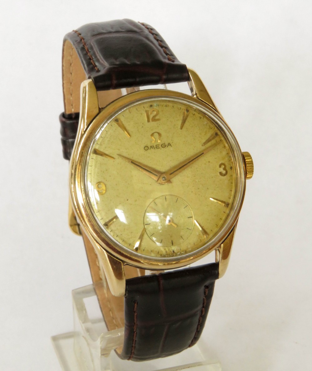 Gents 9ct gold Omega wrist watch, 1958 View II
