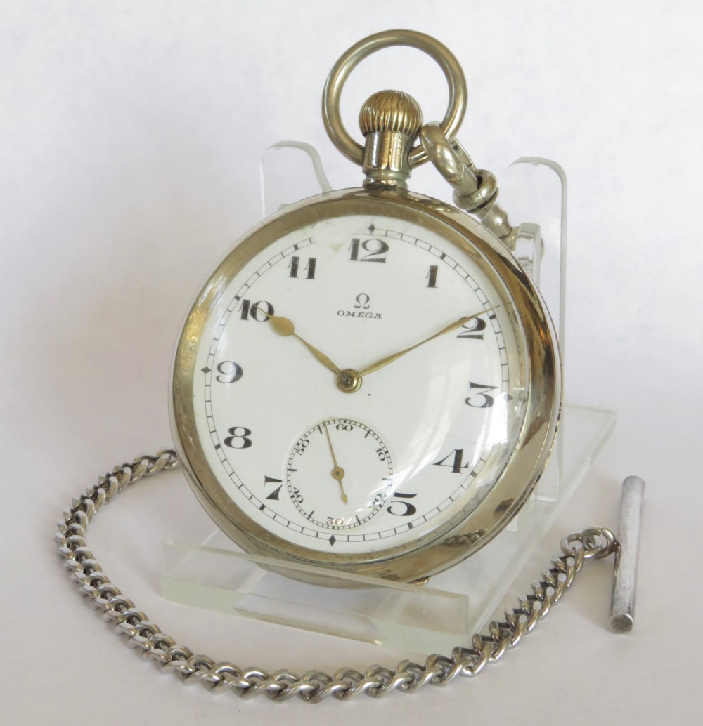 Antique Omega pocket watch and chain