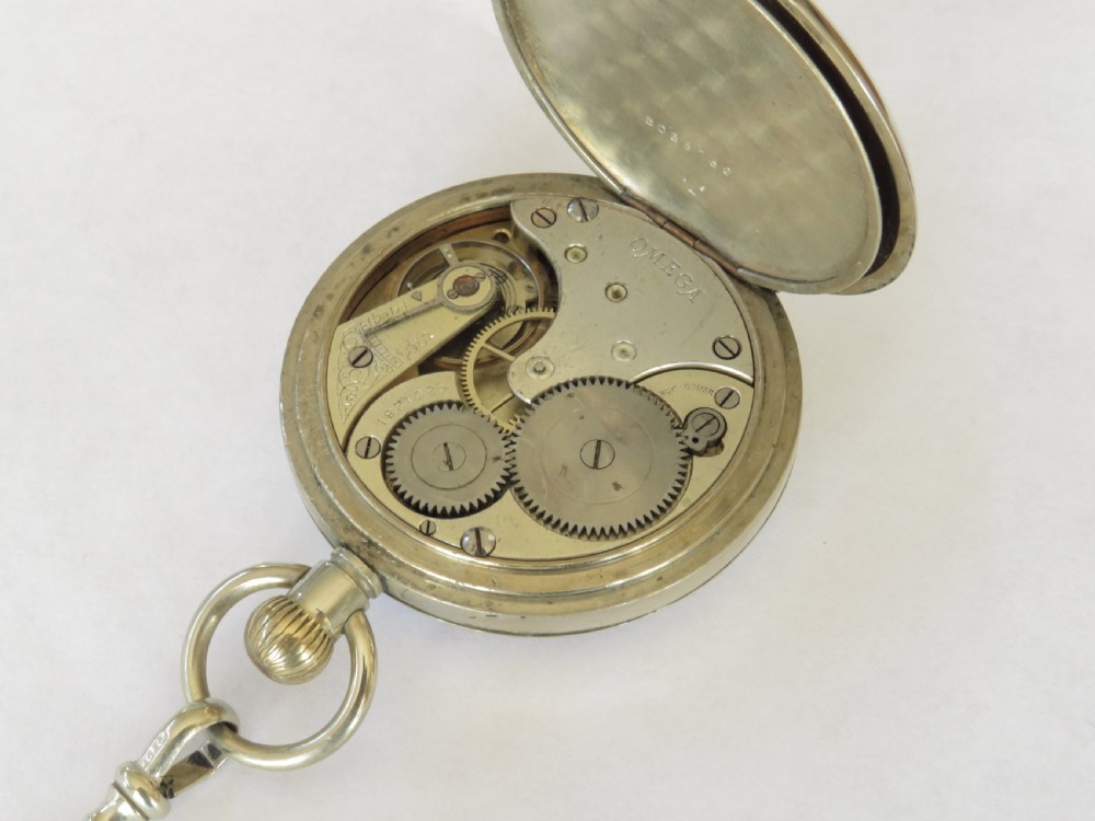 Antique Omega pocket watch and chain View III